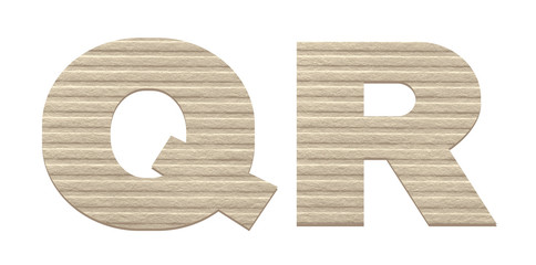 Letters from embossed cardboard.