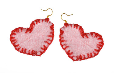 Earrings hearts of the jersey.  Gift for Valentine's Day.