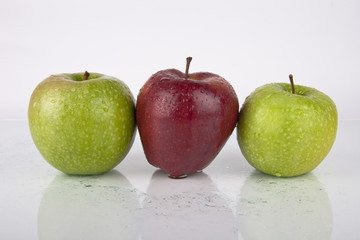 Fresh Juicy Apples on white