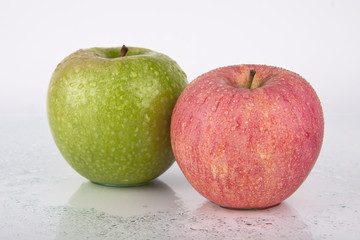 Fresh Juicy Apples on white