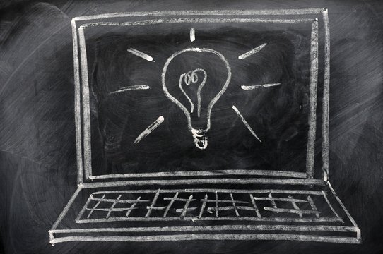 Chalk drawing of Laptop