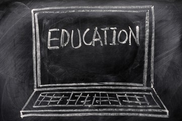 Chalk drawing of Laptop