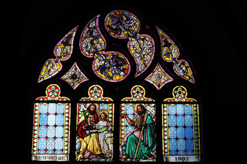 stained glass windows in church