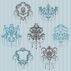 Set of ornamental DAMASK illustrations - for your design