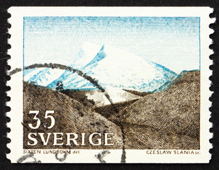 Postage stamp Sweden 1967 The Fjeld, by Sixten Lundbohm