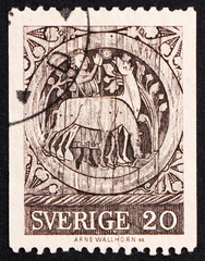 Postage stamp Sweden 1970 St. Stephen as a Boy Tending Horses