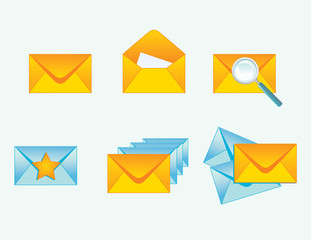 set of vector envelopes icons