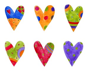 Hearts. Set of decorative elements