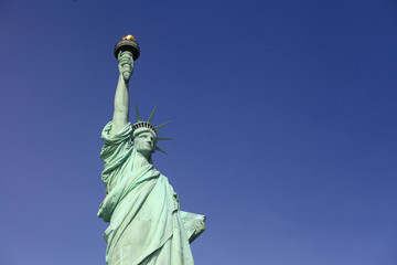 The Liberty Statue with clear blue sky sunny day, New York