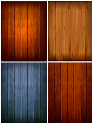 Set of wood backgrounds. Vector illustration - obrazy, fototapety, plakaty