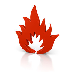 Red abstract fire icon