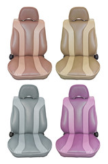 Car seats leather isolated on white.