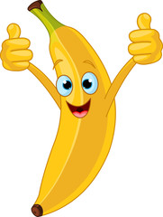 Joyeux personnage de dessin animé de banane