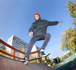 Skateboarder in the skatepark