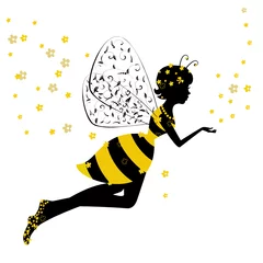 Poster Kleine Bijen Fee Meisje © Aloksa