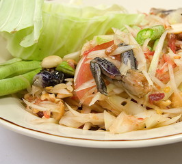 Som-Tum ,Thai papaya salad.