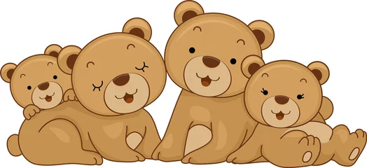 Foto auf Acrylglas Bären Bärenfamilie