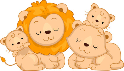 Fototapeta premium Lion Family