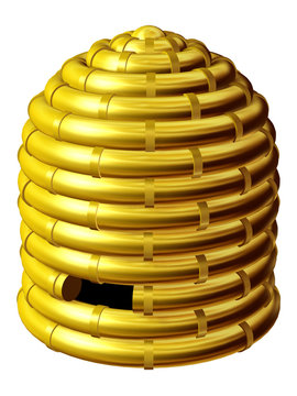 Bienenkorb in Gold
