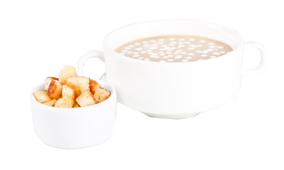 Mushroom soup with crouton