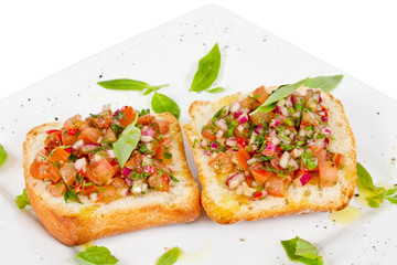Bruschetta( Italian Toasted Garlic Bread ) with tomato