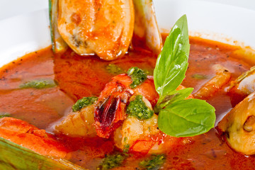 Delicious mediterranean seafood soup
