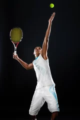 Fotobehang Serving a tennis ball © Iurii Sokolov