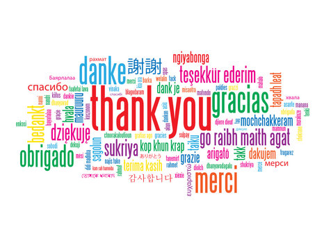 THANK YOU Tag Cloud (card smile greetings translation languages)
