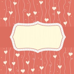 love background with an empty banner