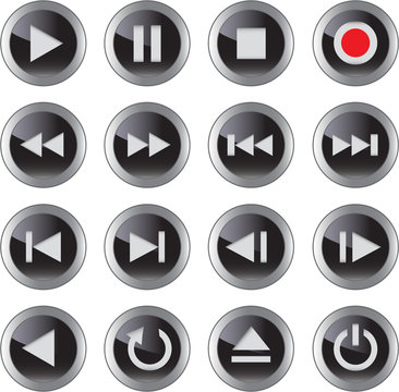 Multimedia icon/button set