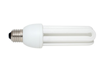 energy saving compact fluorescent light bulb isolated on white