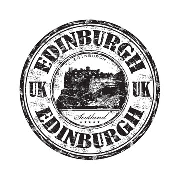 Edinburgh grunge rubber stamp