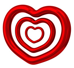 Abstract read heart symbol 3d