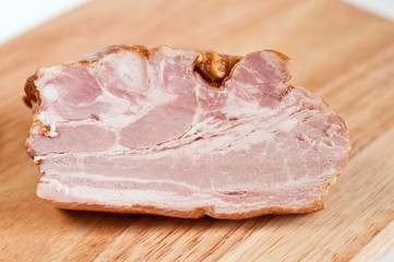 Smoked ham on a cutting board