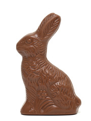 Easter chocolate bunny on white background - 38973090