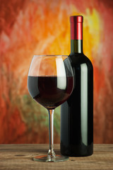 Wine, glass and the bottle