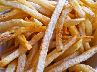 Golden French fries potatoes