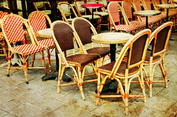 Fototapeta na wymiar old-fashioned Cafe terrace