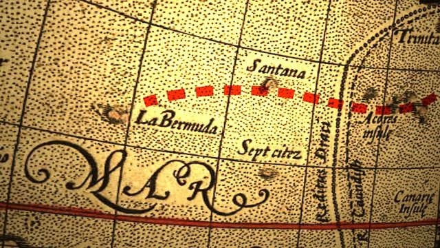 ancient map with dotted lines as paths