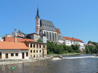 Fototapeta na wymiar St. Vitus cathedral in Cesky Krumlov, Czech Republic