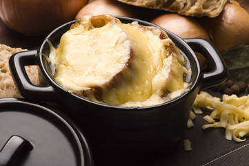 French onion soup with ingredients