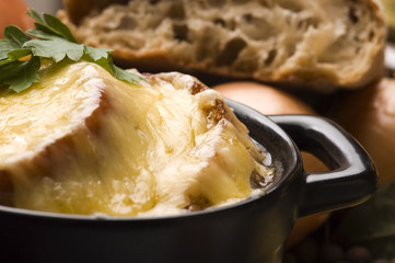 French onion soup with ingredients