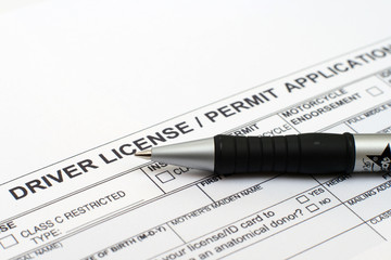 Obraz premium Driver license application