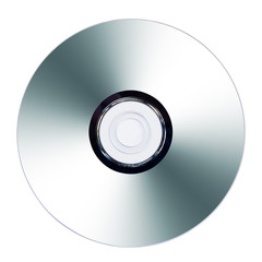 CD or DVD on white background