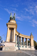 Fototapeta na wymiar Heroes square Budapest, Hungary