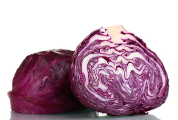 Fototapeta premium sliced ​red cabbage isolated on white