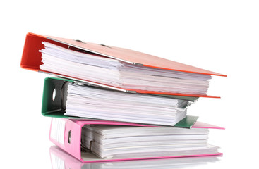 Office folders isolated on white.