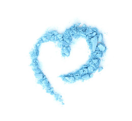 Crushed eyeshadows isolated on white