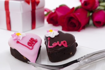 Heart Shape Chocolate with rose