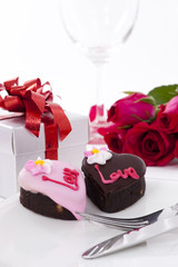 Heart Shape Chocolate with rose